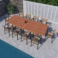 thumbnail image 1 of Amazonia Porto Coralina 11-Piece Dark Finish Wood 100% FSC Rectangular Patio Dining Set, 1 of 10