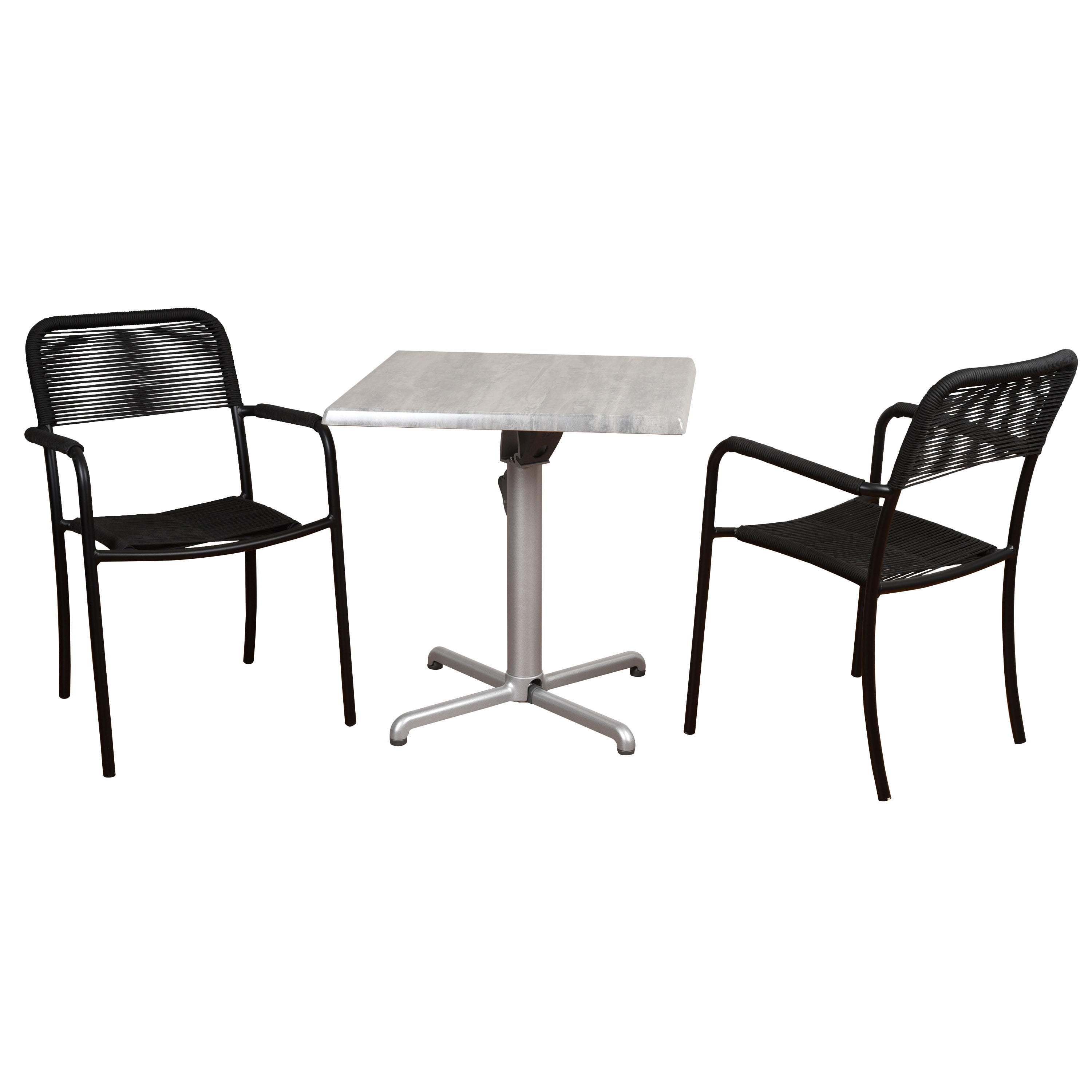 Amazonia Santa Fe 3 Piece Aluminum Outdoor/Indoor Bistro Set Black
