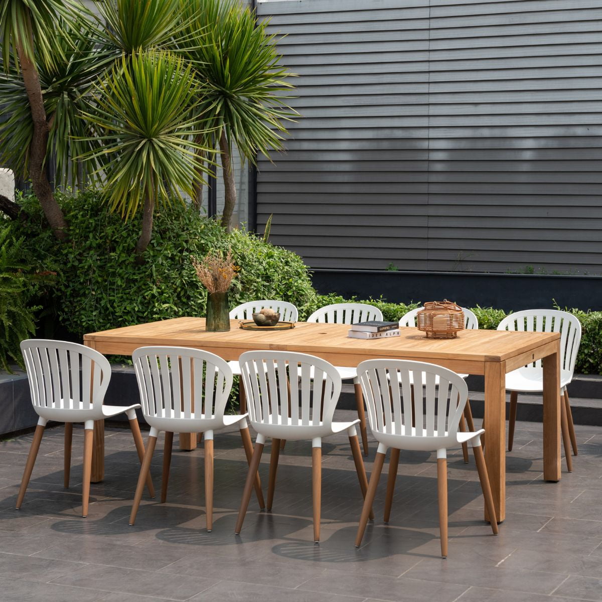 Amazonia Seville 9-Piece 100% FSC Teak Wood Rectangular Patio Dining Set