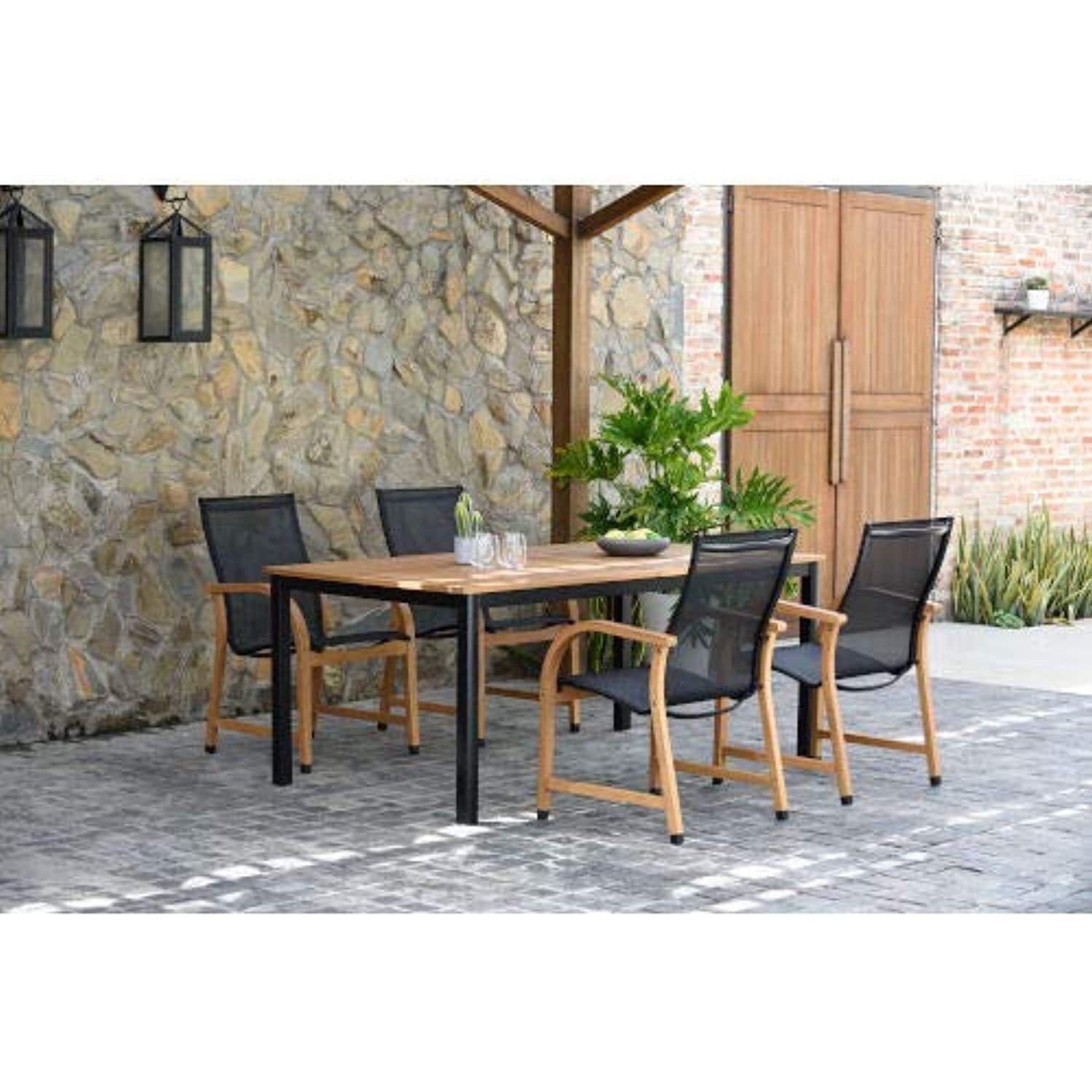 Amazonia Teak Finish & Aluminum Bahamas Rectangular Extendable Teak ...