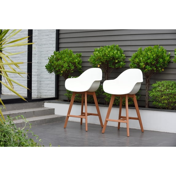 Amazonia Wood 2 Piece Barstool Set