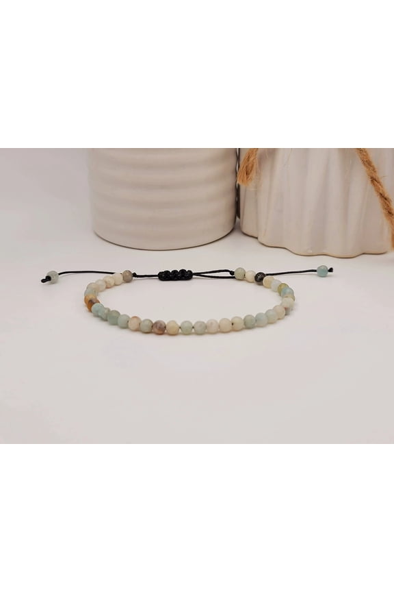 Amazonite Adjustable genuine crystal amazonite bracelet 4mm Adjustable