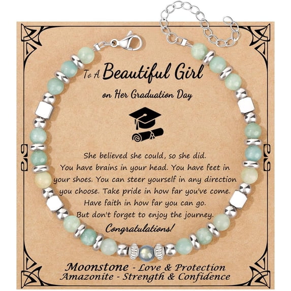 Amazonite Colorful Imperial Jasper Stainless Steel Beads Bracelets, Graduation Mothers Day Christmas Birthday Gifts for Her Women