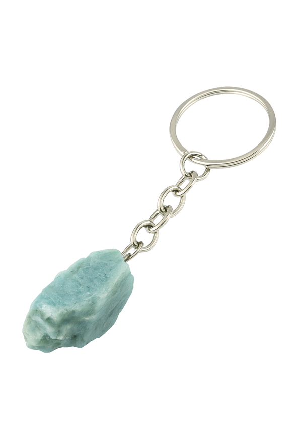 Amazonite Crystal Car Key Holder, Raw Crystal Keychain
