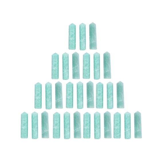 Amazonite Crystal Points Bulk 3 Pcs, Hexagonal Healing Point