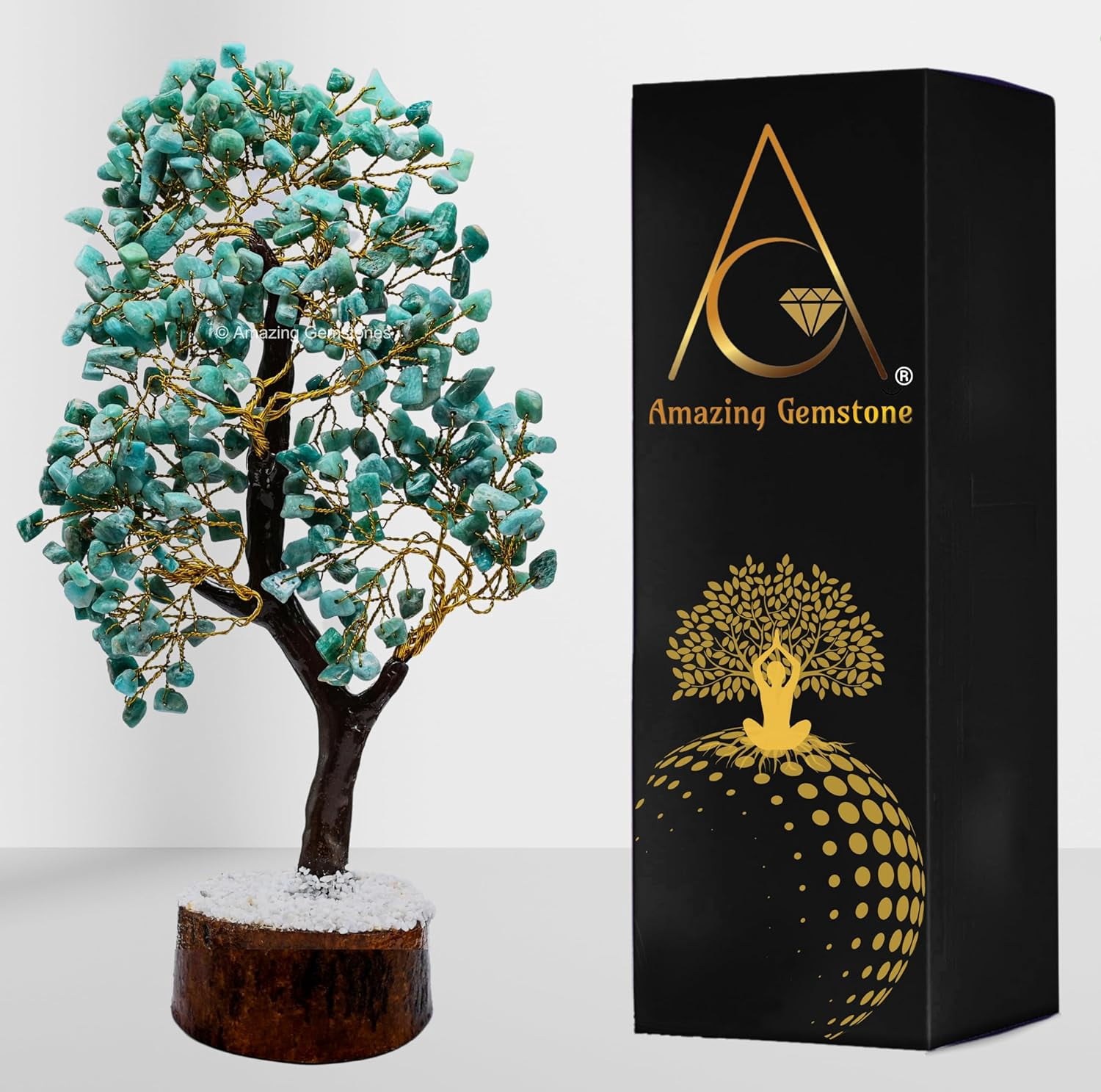 Amazonite Crystal Tree - Healing Crystal Bonsai Tree Room Decor Office ...
