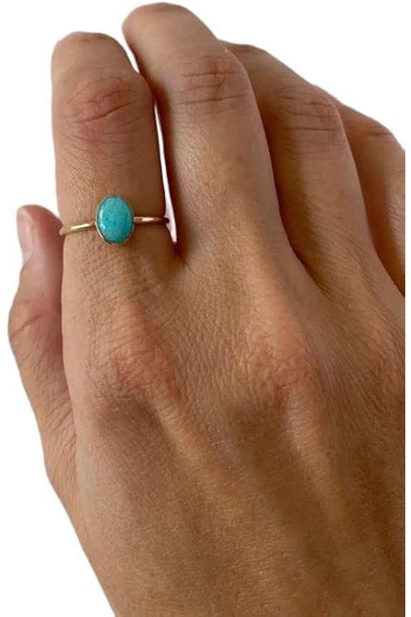 Amazonite Gemstone ring, Natural Amazonite Tiny ring, Genuine birthstone, womens ring, gold micron ring, 925 Sterling Silver, Fine Jewelry, dainty Ring, Minimal Ring