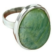 CELCIA JEWELRY Amazonite Genuine Gemstone Oval Ring, Jewelry For Women, Solitaire Ring, Best Friendship Gift, Delicate Boho Ring, Classic Holiday Beautiful Sister Wife Mom Gifts Ring (amazonite, Size 7)