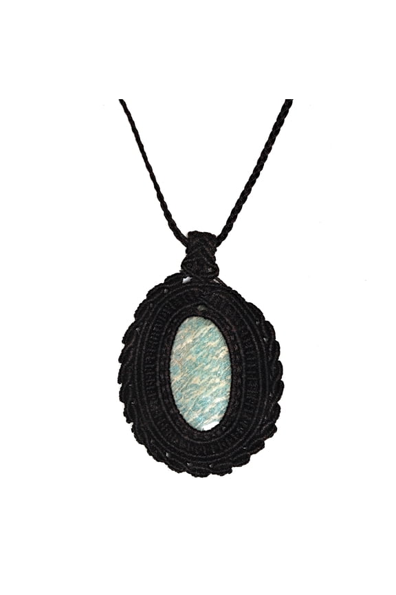 Amazonite Necklace jewelry necklace choker collier woman Macrame collar Jewelry