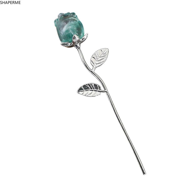 Amazonite, Obsidian & Blue Aventurine Crystal Rose Figurine – Handcrafted Gemstone Flower Sculpture for Home Decor, Reiki Healing Crystal Gift, Desk & Shelf Ornament(1PC)