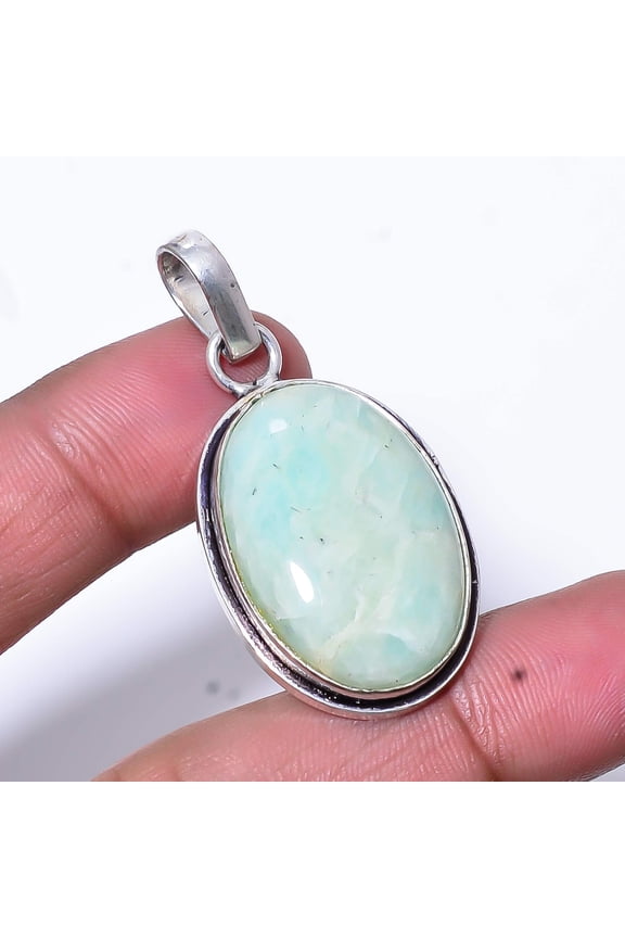 Amazonite - Russia Designer Handmade 925 Sterling Silver Pendant 1.83" P3