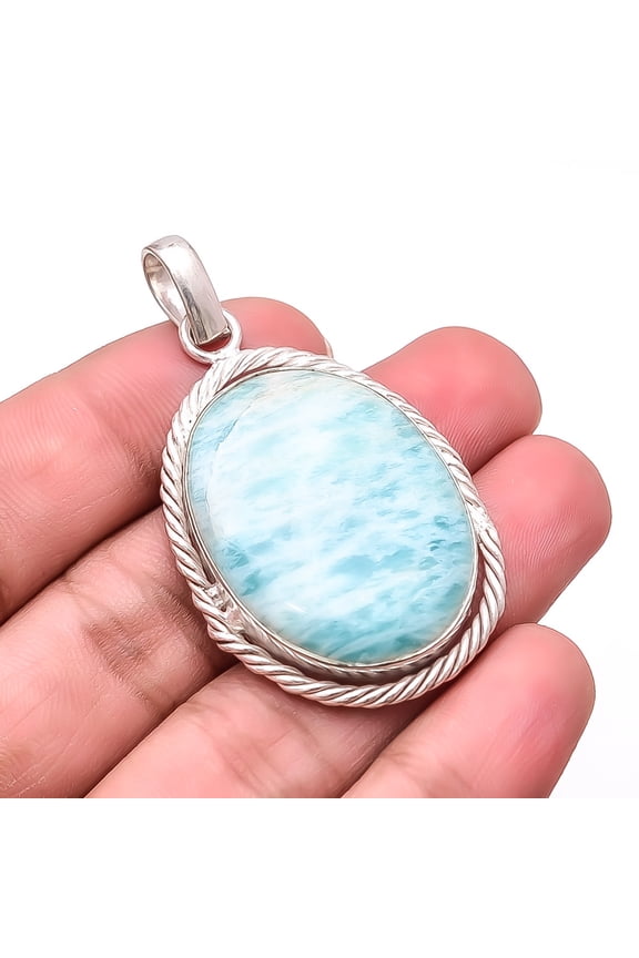 Amazonite - Russia Designer Handmade 925 Sterling Silver Pendant 2.11" P21