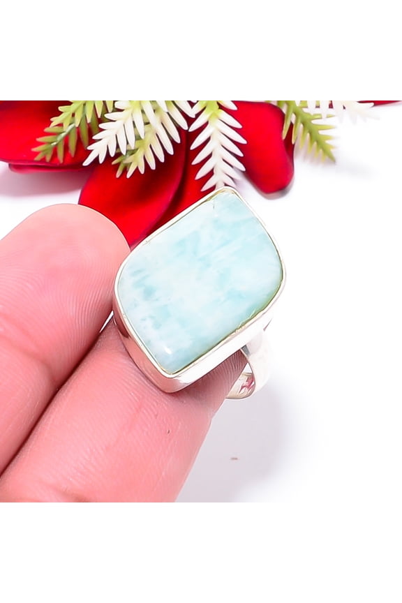 Amazonite - Russia Gemstone 925 Sterling Silver Handmade Ring S.9 R79