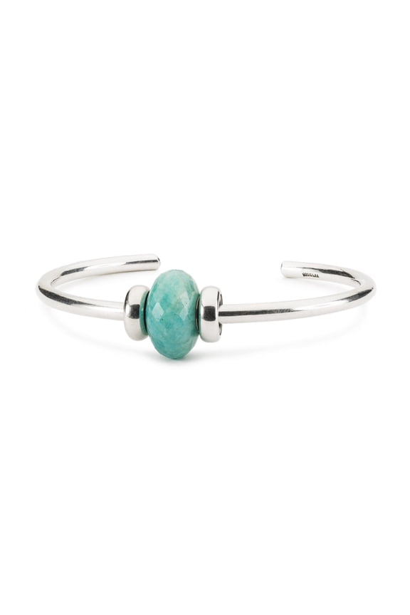 Amazonite Silver Bangle, M Gemstone Bracelet
