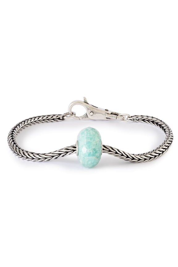 Amazonite European Gemstone Bead Bracelet, Size 7.5"