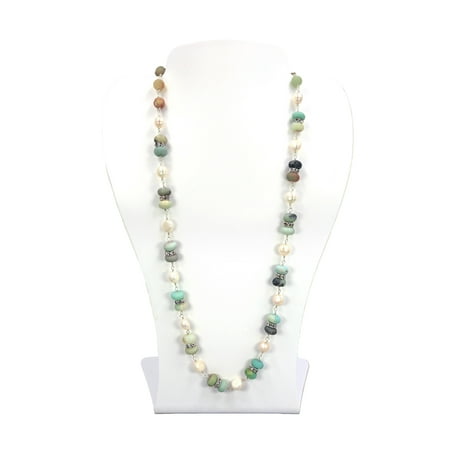 MGR! My Gems Rock Necklace, Amazonite and Freshwater Pearls, 1 Count