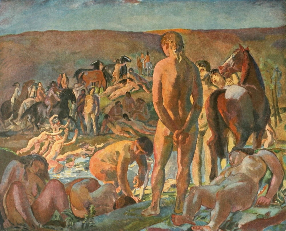 Amazons Canvas Art - Albert Weisgerber (24 x 36)