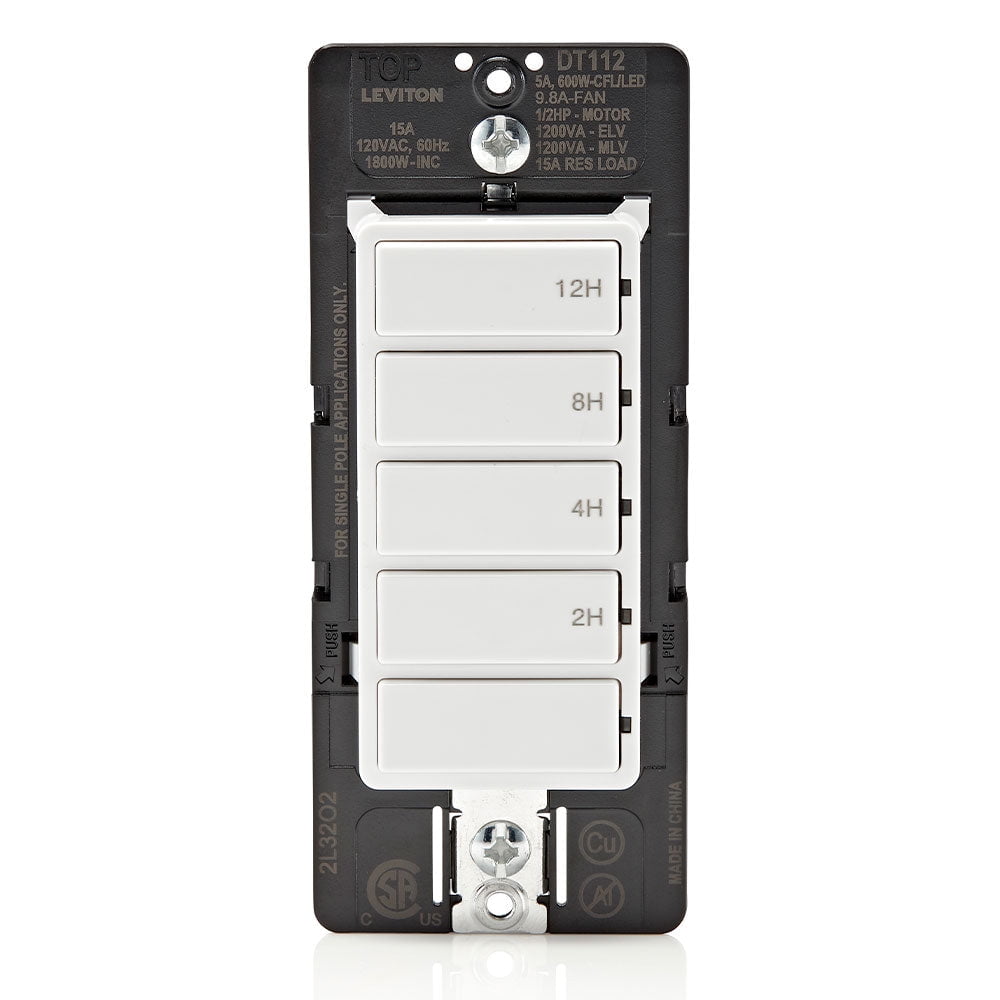 Decora 20 Amp White Digital In-Wall Countdown Timer Switch