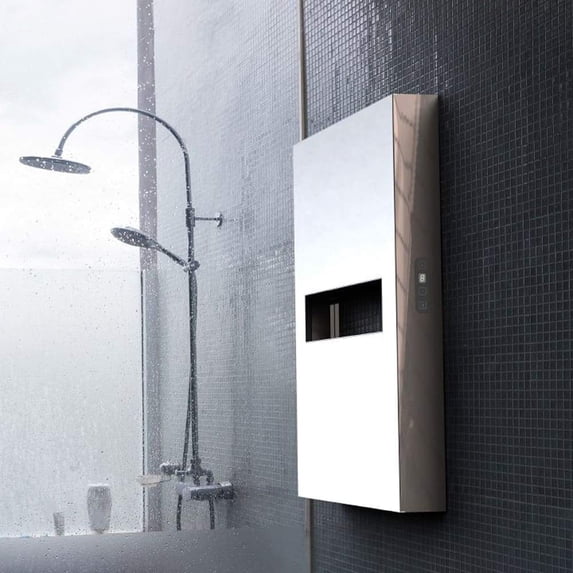 Amba Elory E-2130 Modern Design Flat Panel Towel Warmer, Polished Finish