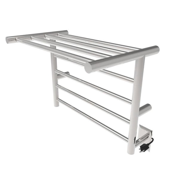 Amba Products 24.25" Stainless Steel Polished Shelf 8 Bar Towel Warmer