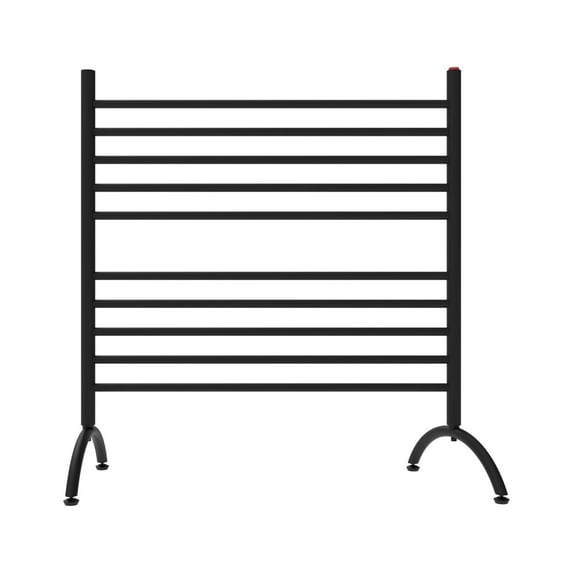 Amba Products 38" Matte Black 10 Cylindrical Brushed Bars Freestanding Towel Warmer