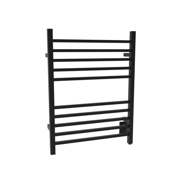 Radiant Square Hardwired + Plug-in Combo 10 Bar Towel Warmer in Matte Black