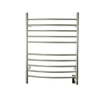 Amba Radiant Hardwired Curved Heated Towel Warmer Rack For Bathroom - Brushed, 150 Watts, 1.3 Amps, 120 Volts