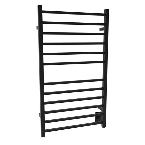 Radiant Large Square Hardwired + Plug-in Combo 12 Bar Towel Warmer in Matte Black