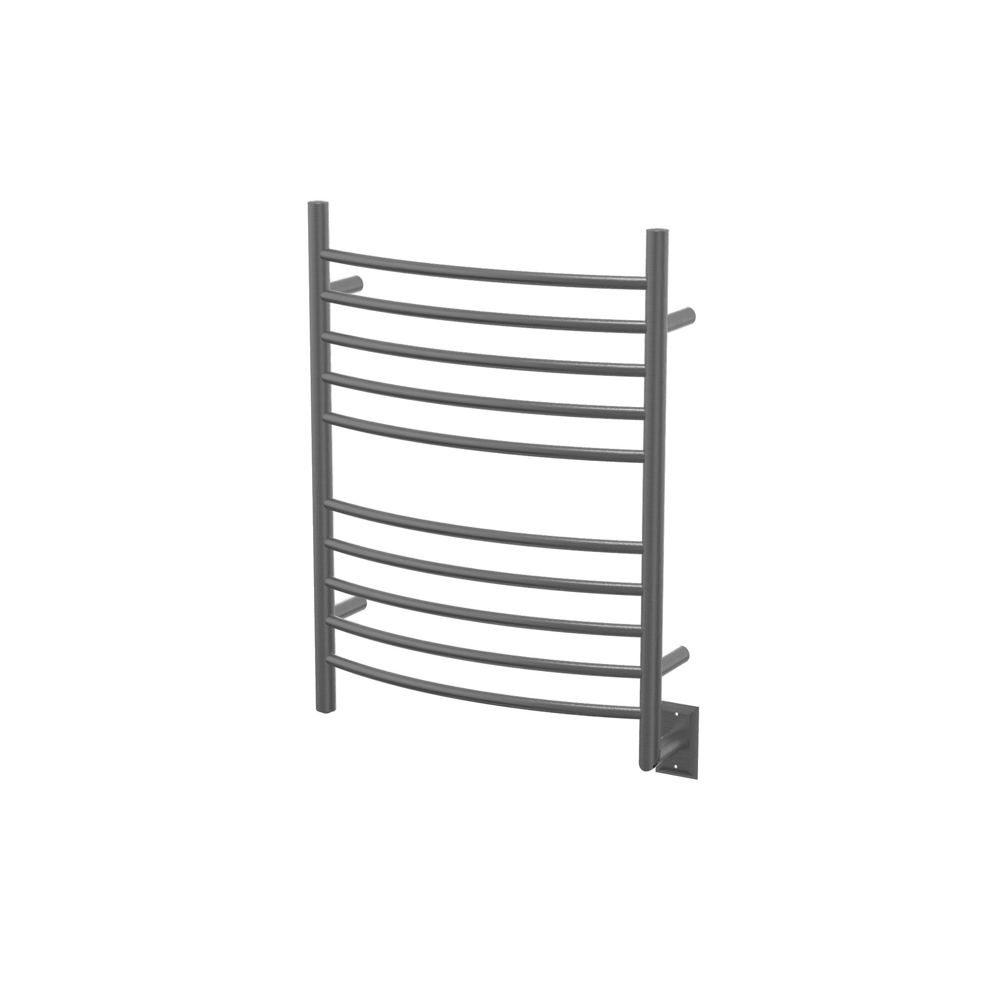 Polished Stainless Steel Curved 10-Bar Wall Mounted Towel Warmer