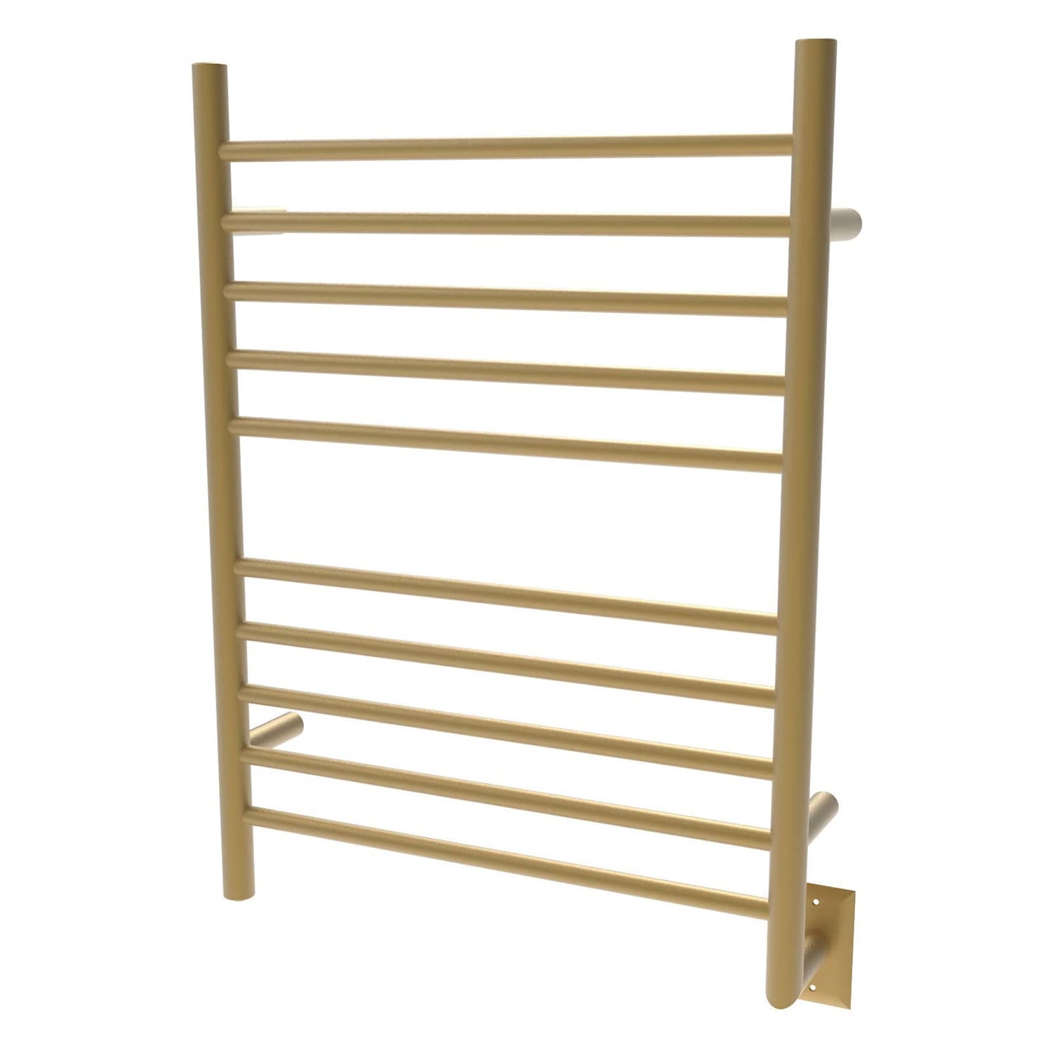 Satin Brass 10-Bar Wall Mounted Electric Towel Warmer
