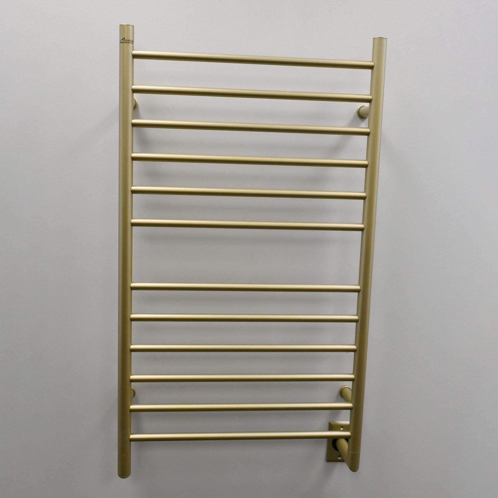 Radiant Satin Brass Wall Mounted Stainless Steel Towel Warmer