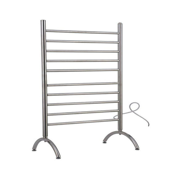 Amba Solo Freestanding 24" Heated Towel Warmer Rack For Bathroom - Brushed, 150 Watts, 1.3 Amps, 120 Volts