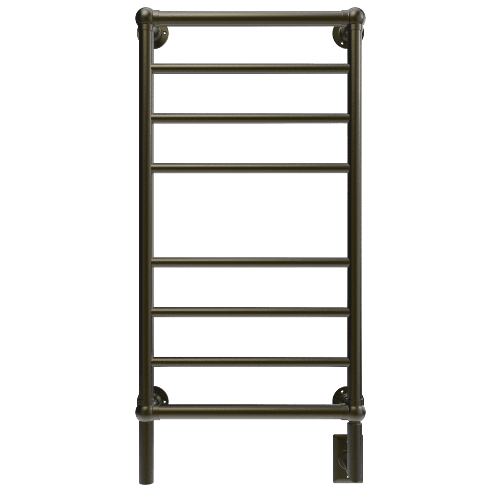 Brushed Bronze 8-Bar Wall-Mounted Towel Warmer