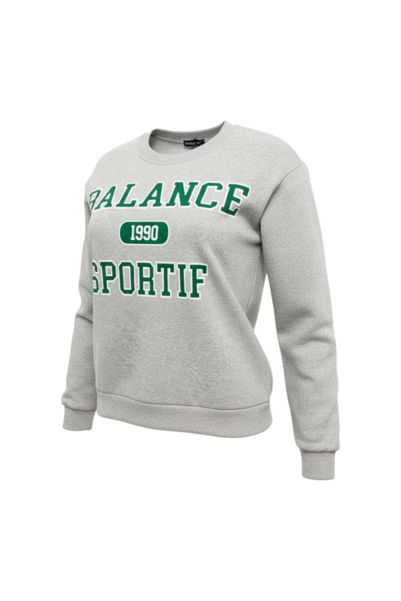 Women's Balance Fleece Sweatshirt, Grey \ Green,M - US