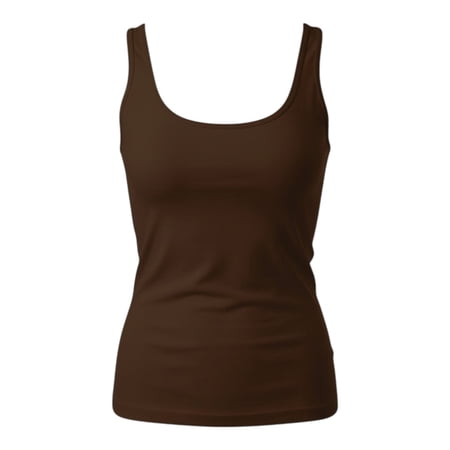 Ambar Women's Basic Plain Top With Thick Straps, Brown,S - US