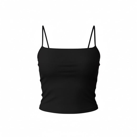 Ambar Women's Spaghetti Strap Slim Fit Cami Crop Top, Brown,L - US