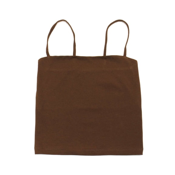 Ambar Women's Basic Plain Top With Thin Straps, Brown,S - US