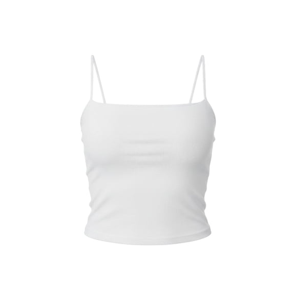 Ambar Women's Basic Plain Top With Thin Straps, White,S - US