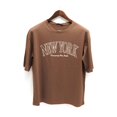 thumbnail image 1 of Ambar Women's New York City Logo Relaxed Fit T-Shirt, Brown,M - US, 1 of 4