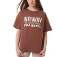 thumbnail image 1 of Ambar Women's No Way Printed Relaxed Fit T-Shirt, Brown,L - US, 1 of 3