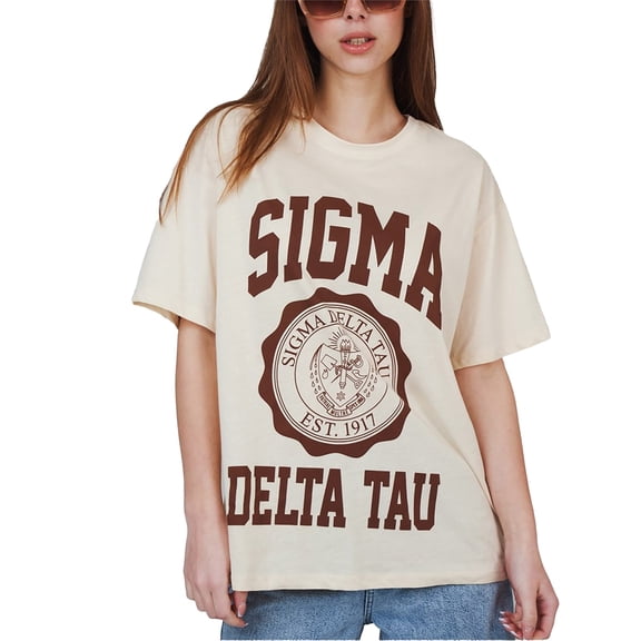 Ambar Women's Sigma Tshirt, Creme  Brown,L - US