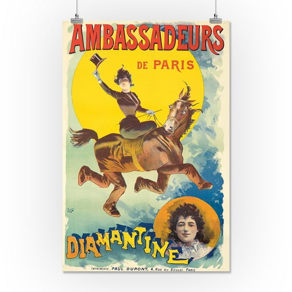 Ambassadeurs - Diamantine Vintage Poster (artist: Pal Jean De Paleologue) France c. 1894 (16x24 Giclee Gallery Print, Wall Decor Travel Poster)