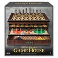 thumbnail image 1 of Ambassador Craftsman Deluxe Wooden Game House W/ Chess, Checkers, Backgammon, Mancala, Snakes & Ladders and more, kids 6+, 1 of 8