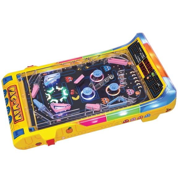 PAC-MAN: Arcade Pro Pinball - Electronic Tabletop Game, Vibrating Bumpers & LED Scoreboard, Licensed Collectible, Family & Kids Classic Play, Ages 6+