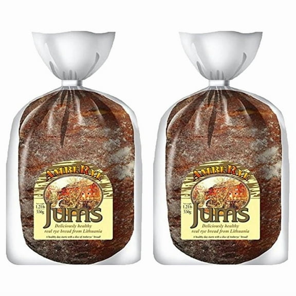 AmbeRye Jums Classic Black Rye Bread Product of Lithuania 550g/ 1.21lb - Set of 2