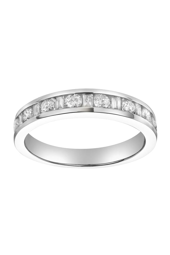 Amber 14K Gold Round Diamond Studded Stackable Band Ring - 0.68cts