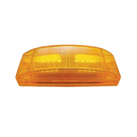 Amber 16 LED 6" Truck RV Trailer Clearance Side Marker Light / Reflex Lens