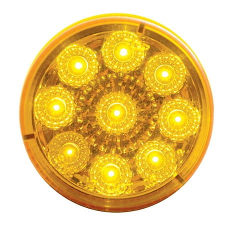 Amber 2" Round 9 LED Trailer Marker Clearance Light Kit / Grommet / Wire Plug