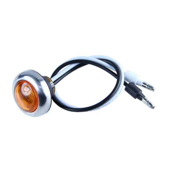 Amber 3/4" 2-Wire LED Side Marker Lights with Stainless Steel Cover and Bullet Terminals (1 per pack)