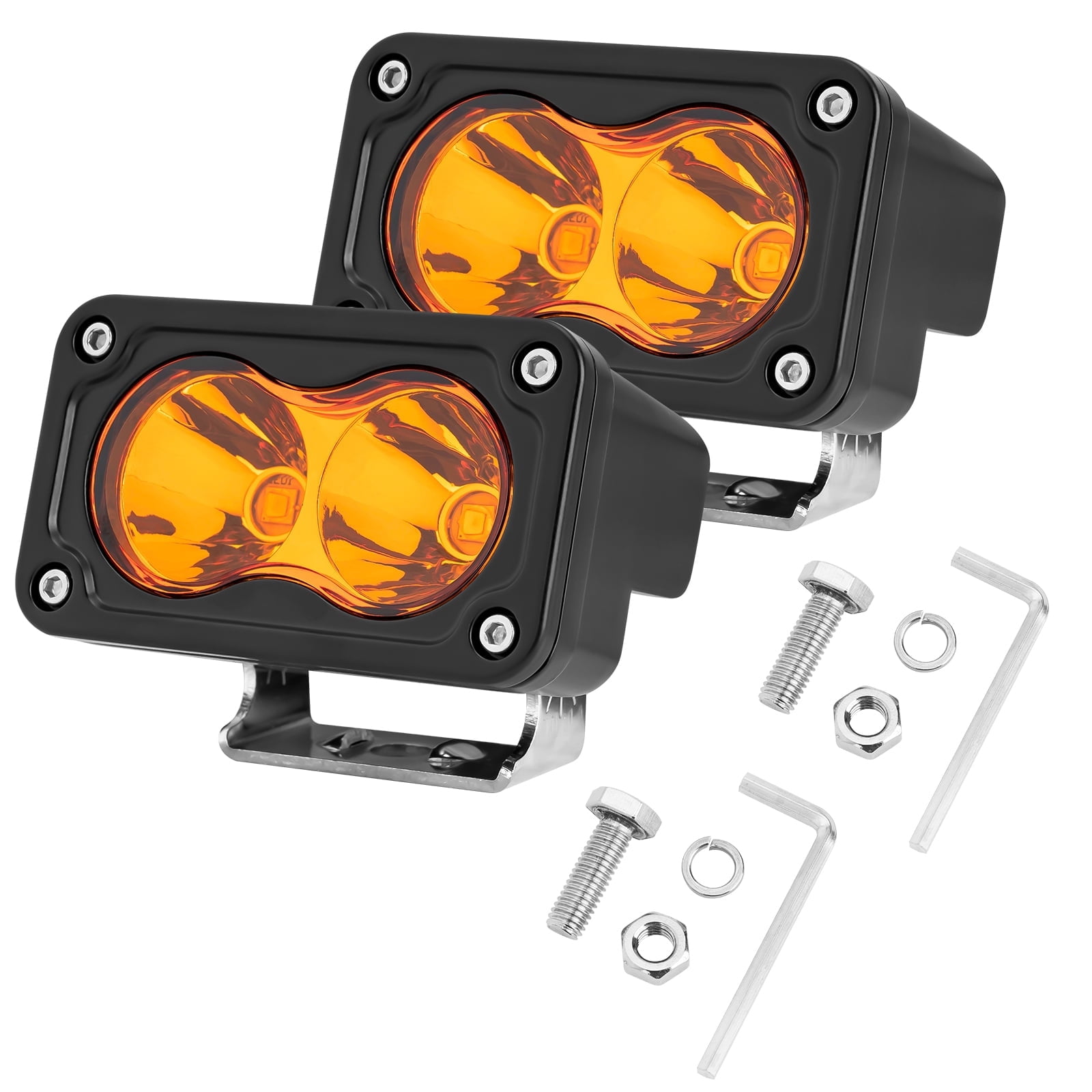 3" 40W Amber LED Pods Spot Beam Off Road Fog Driving Lights for Truck ATV UTV SUV